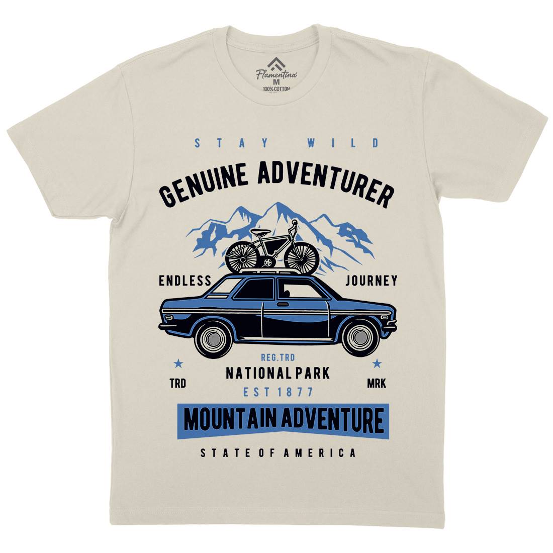 Genuine Adventurer Mens Organic Crew Neck T-Shirt Nature D539