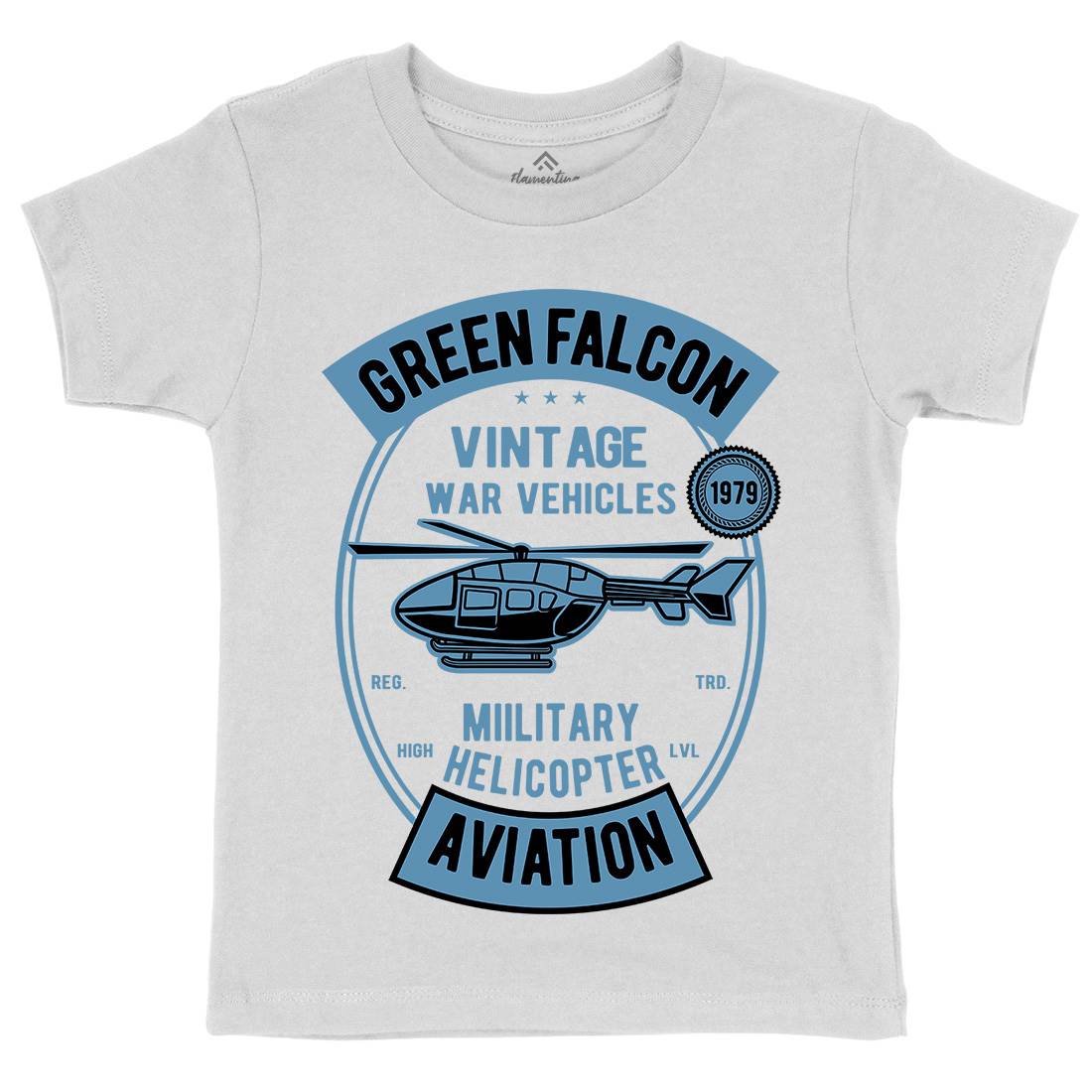 Green Falcon Kids Crew Neck T-Shirt Vehicles D540