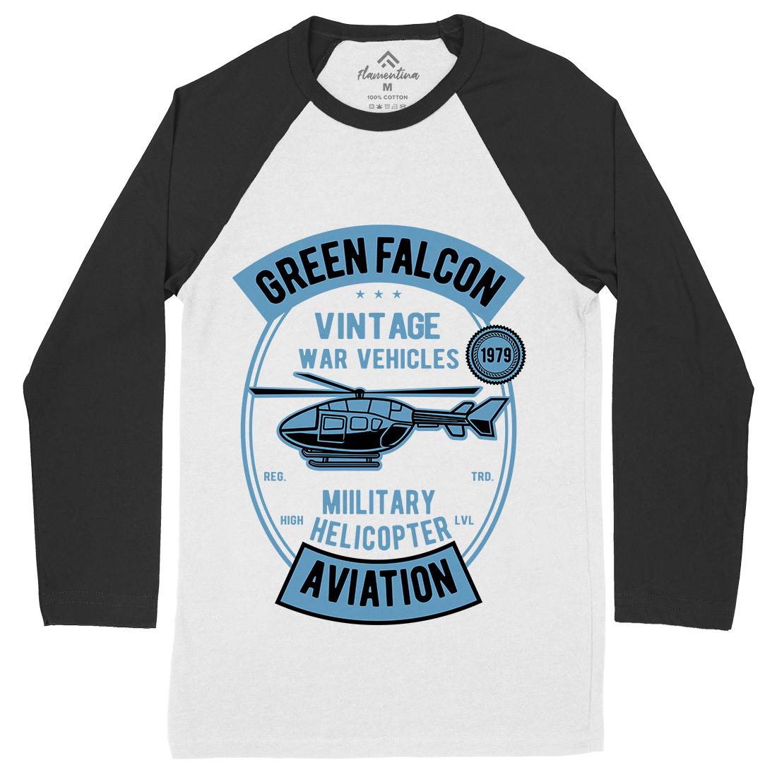 Green Falcon Mens Long Sleeve Baseball T-Shirt Vehicles D540