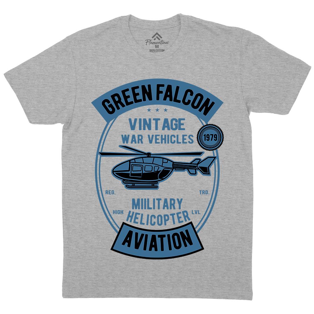 Green Falcon Mens Organic Crew Neck T-Shirt Vehicles D540