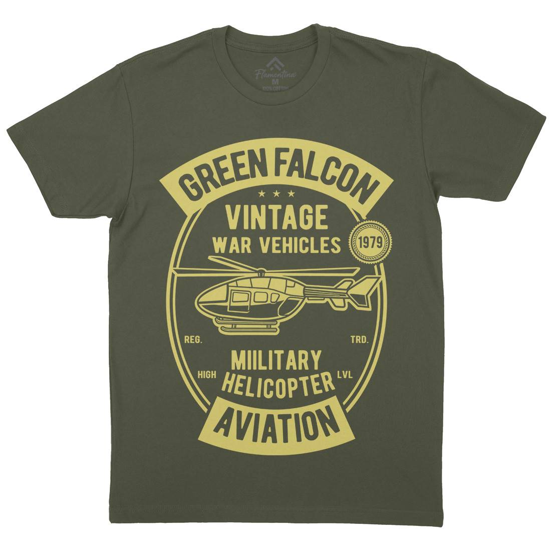 Green Falcon Mens Crew Neck T-Shirt Vehicles D540