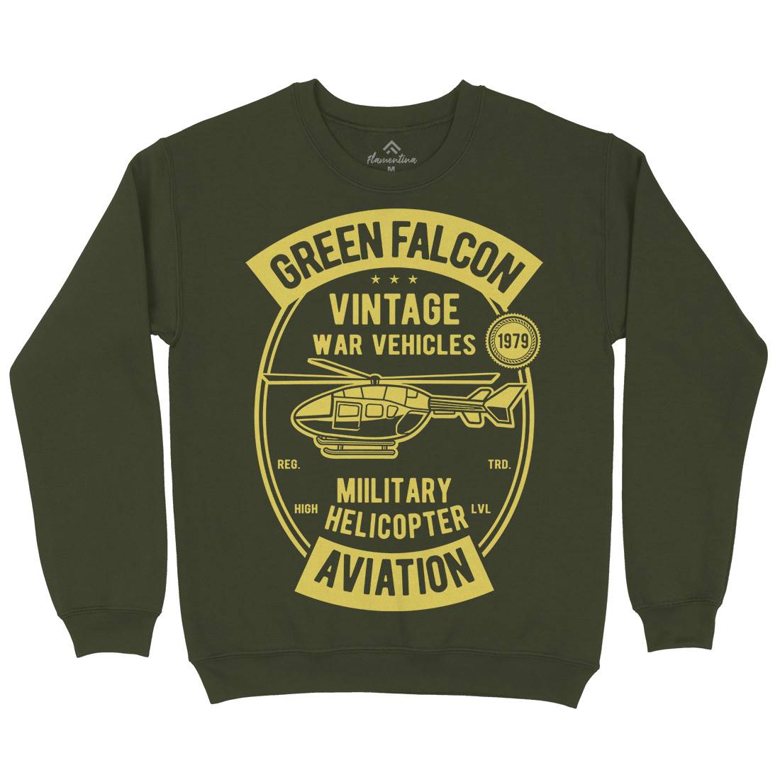 Green Falcon Mens Crew Neck Sweatshirt Vehicles D540