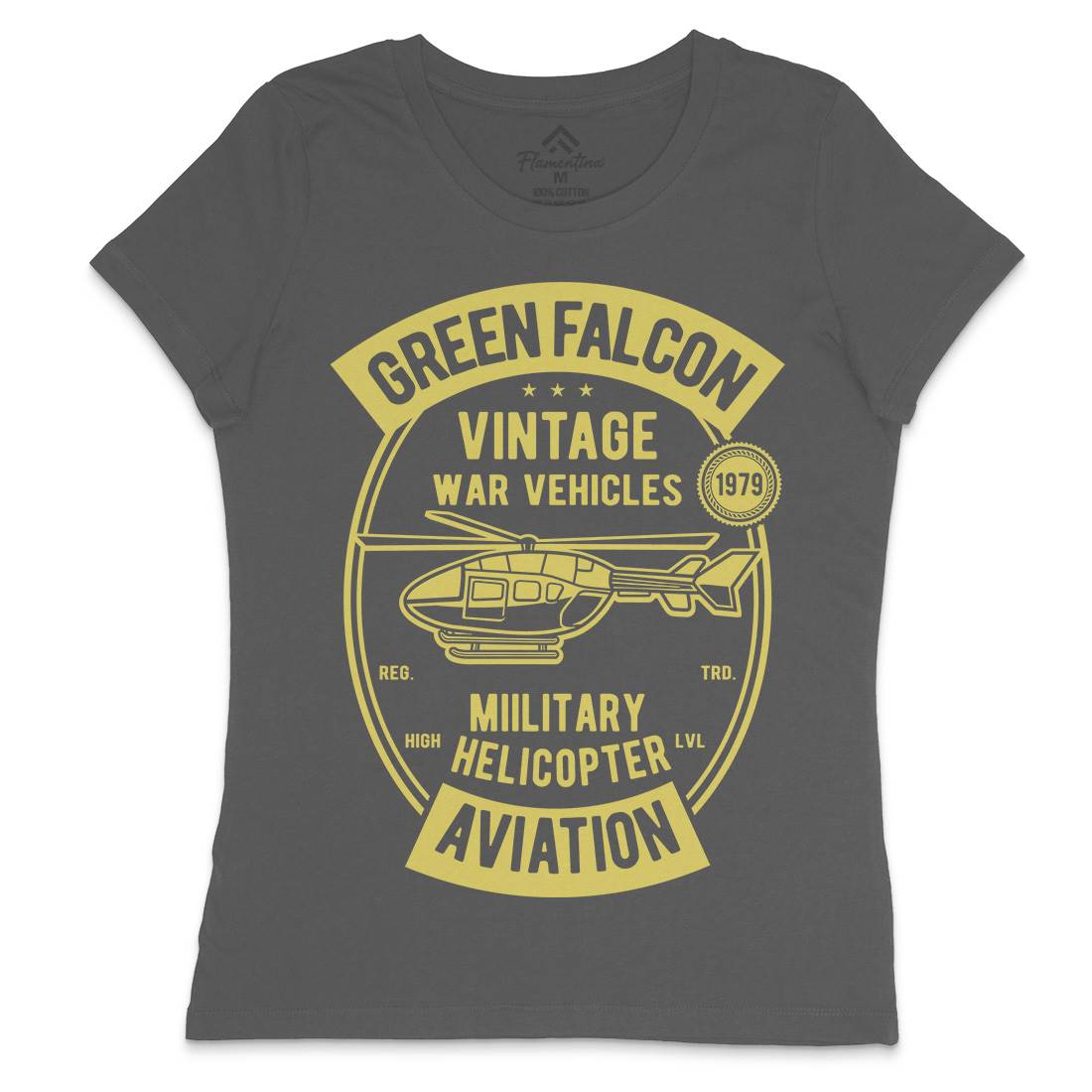 Green Falcon Womens Crew Neck T-Shirt Vehicles D540