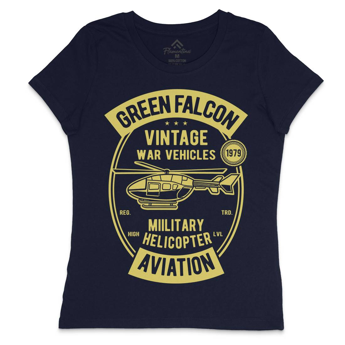 Green Falcon Womens Crew Neck T-Shirt Vehicles D540