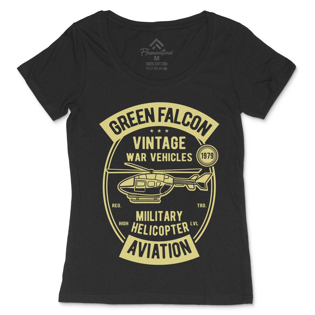 Green Falcon Womens Scoop Neck T-Shirt Vehicles D540