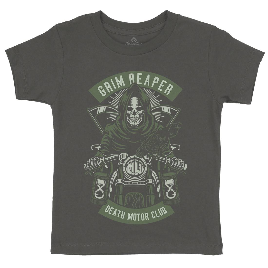 Grim Reaper Kids Crew Neck T-Shirt Motorcycles D541