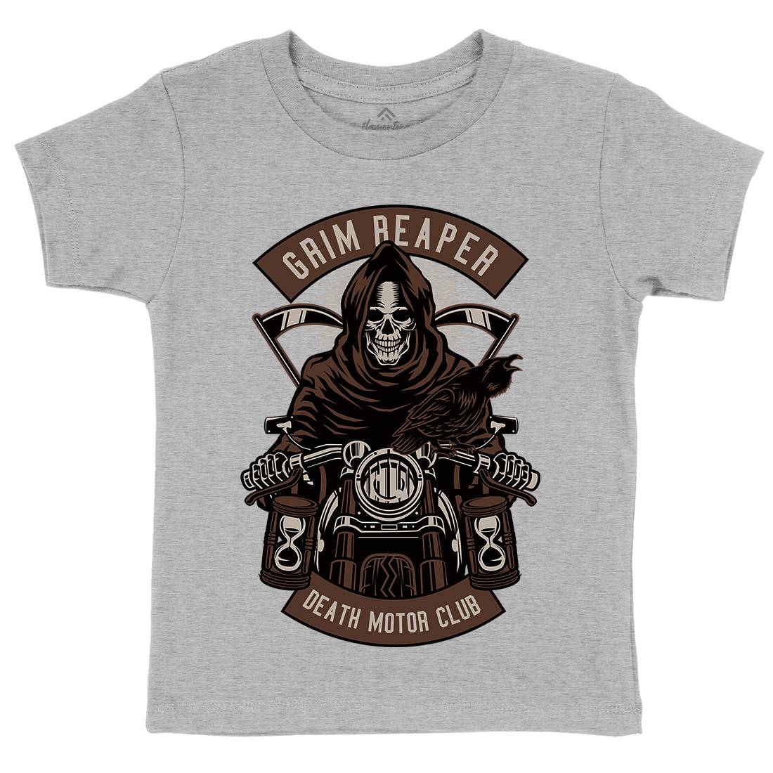 Grim Reaper Kids Organic Crew Neck T-Shirt Motorcycles D541