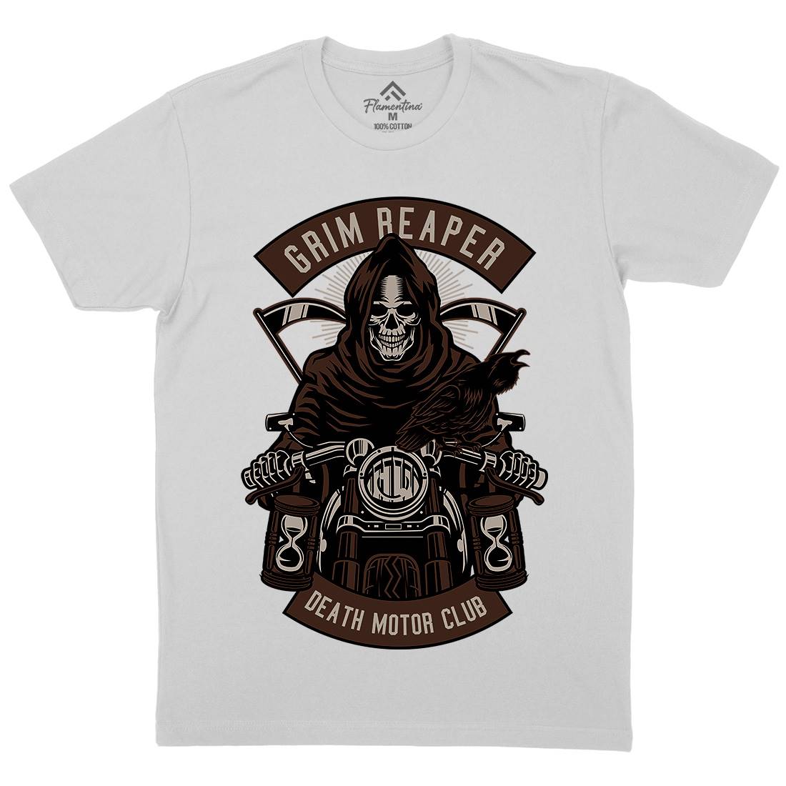 Grim Reaper Mens Crew Neck T-Shirt Motorcycles D541