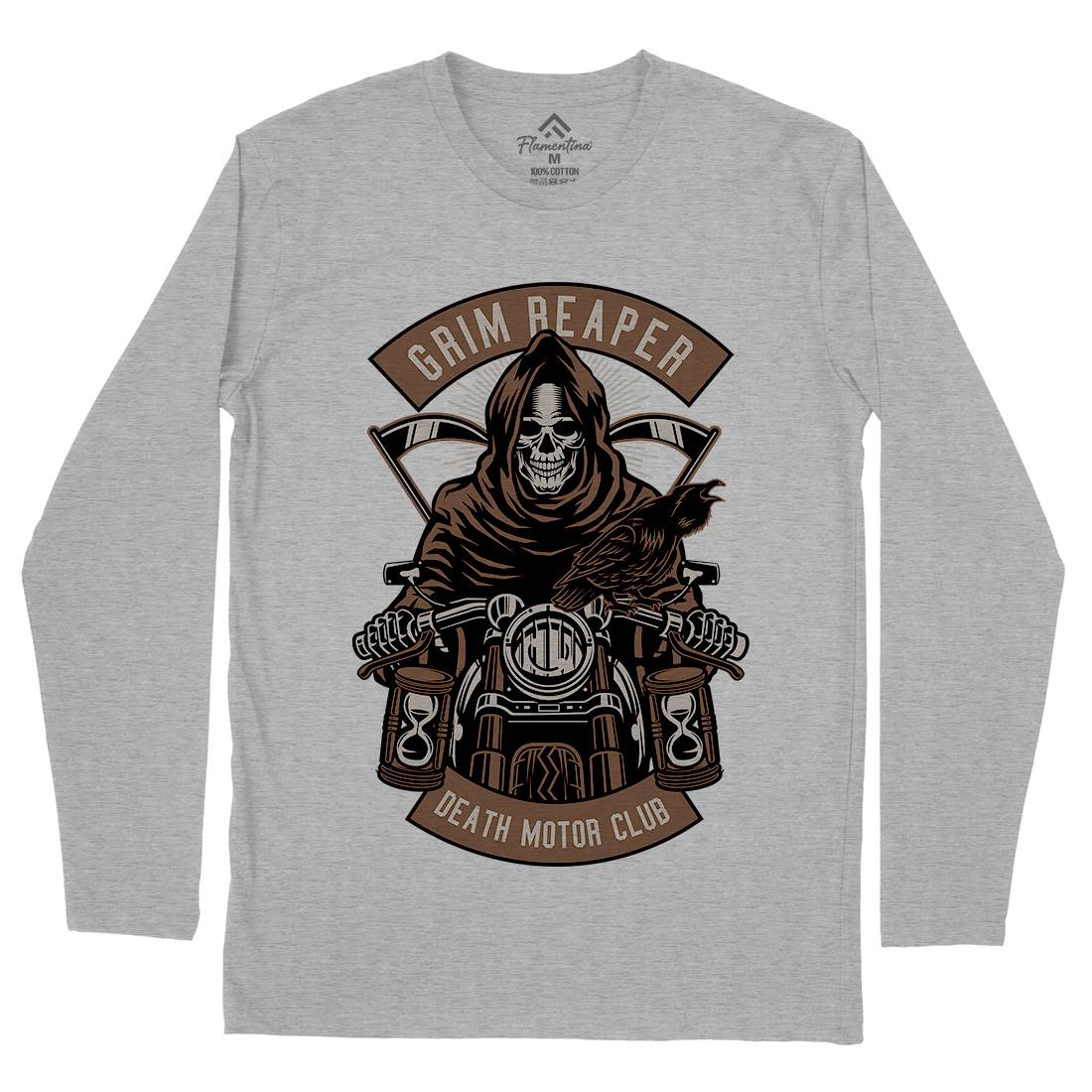 Grim Reaper Mens Long Sleeve T-Shirt Motorcycles D541