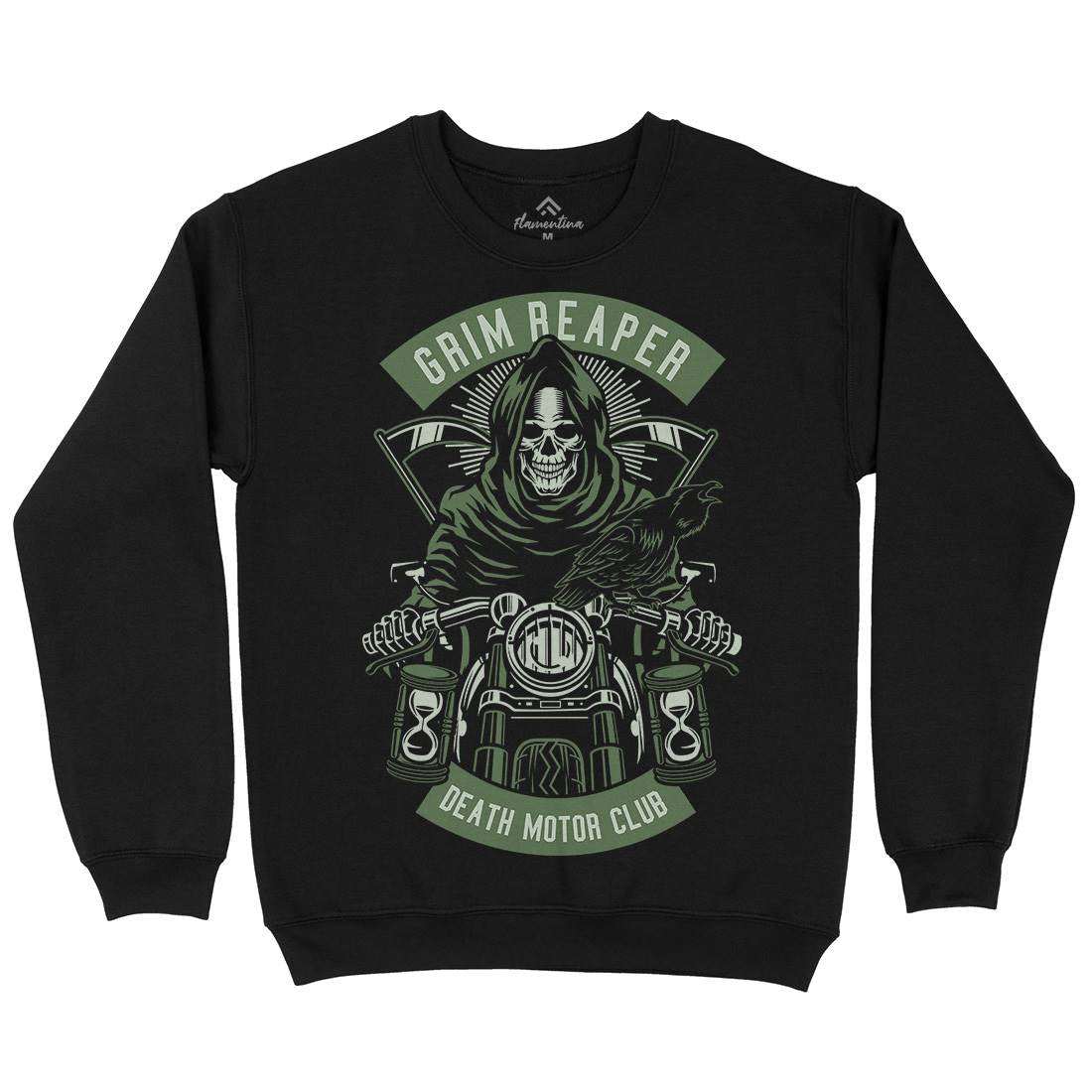 Grim Reaper Mens Crew Neck Sweatshirt Motorcycles D541