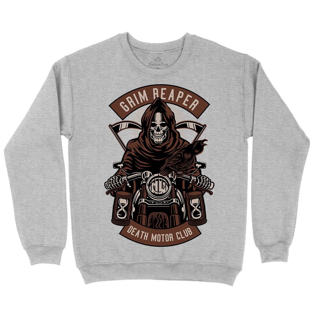 Grim Reaper Mens Crew Neck Sweatshirt Motorcycles D541
