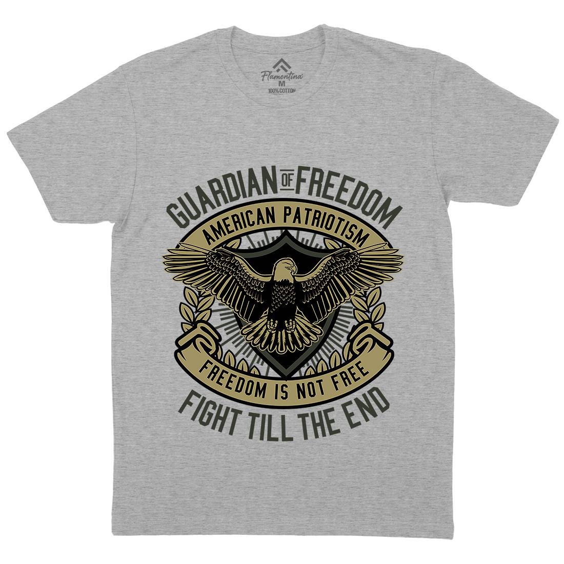 Guardian Of Freedom Mens Organic Crew Neck T-Shirt American D542
