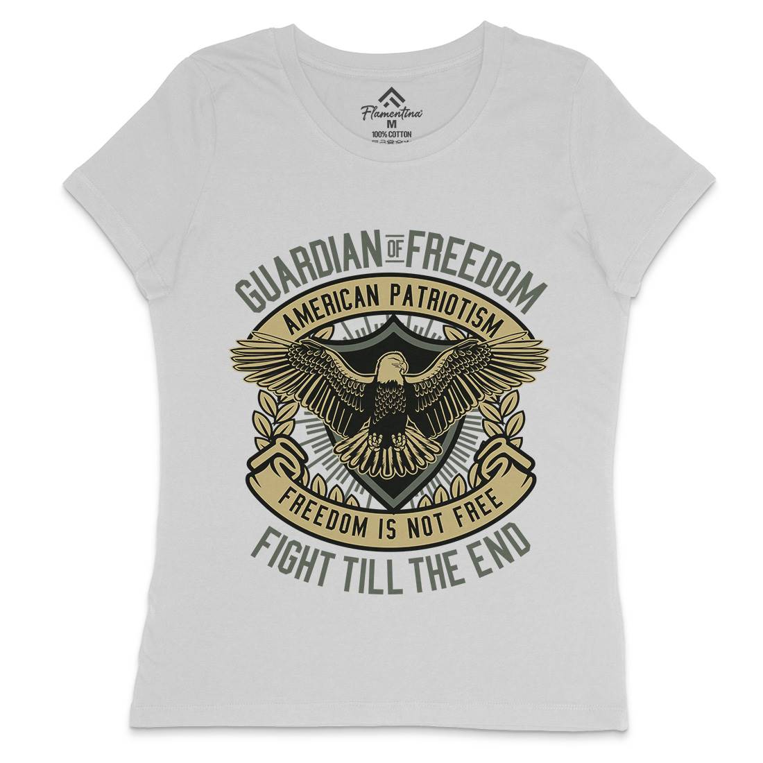 Guardian Of Freedom Womens Crew Neck T-Shirt American D542