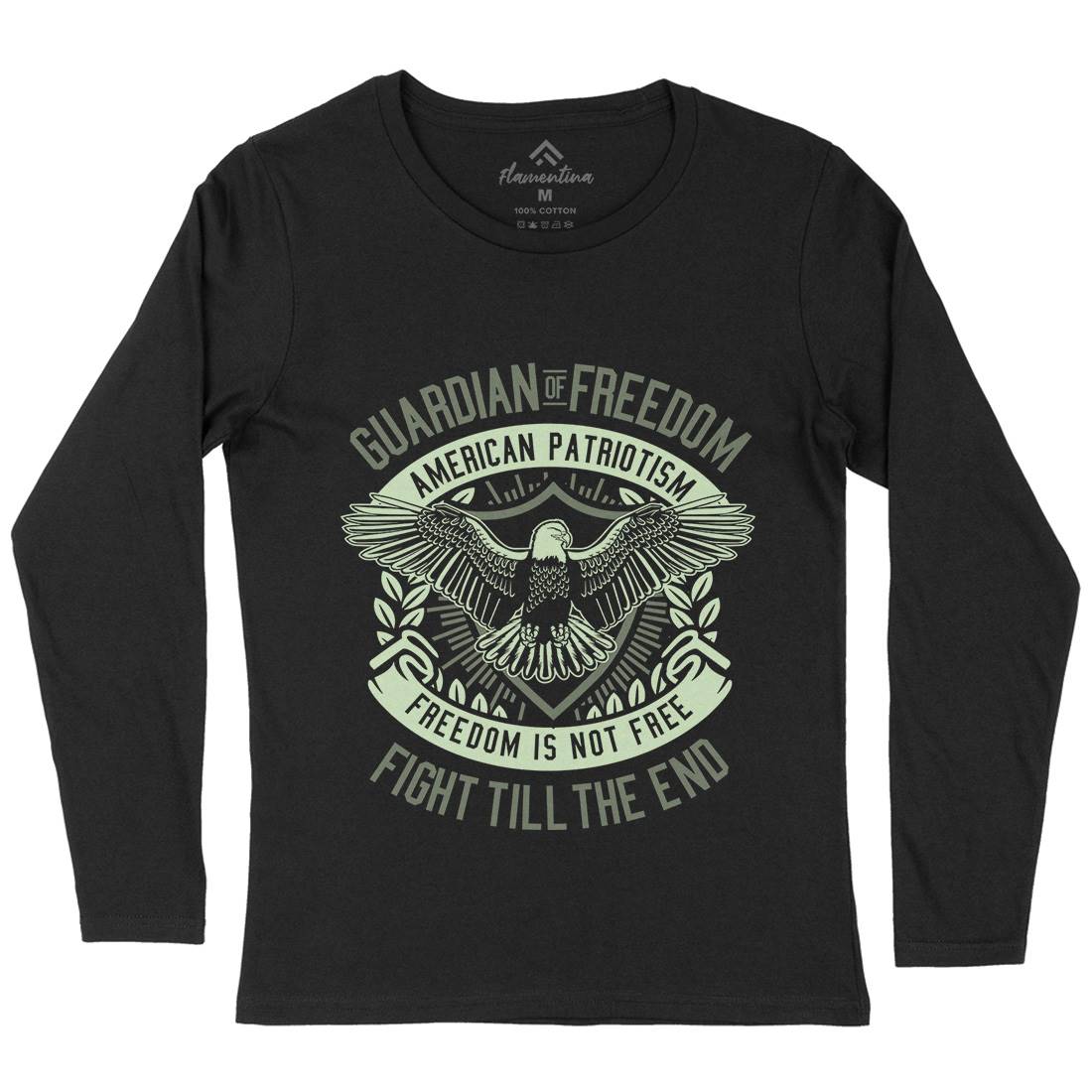 Guardian Of Freedom Womens Long Sleeve T-Shirt American D542