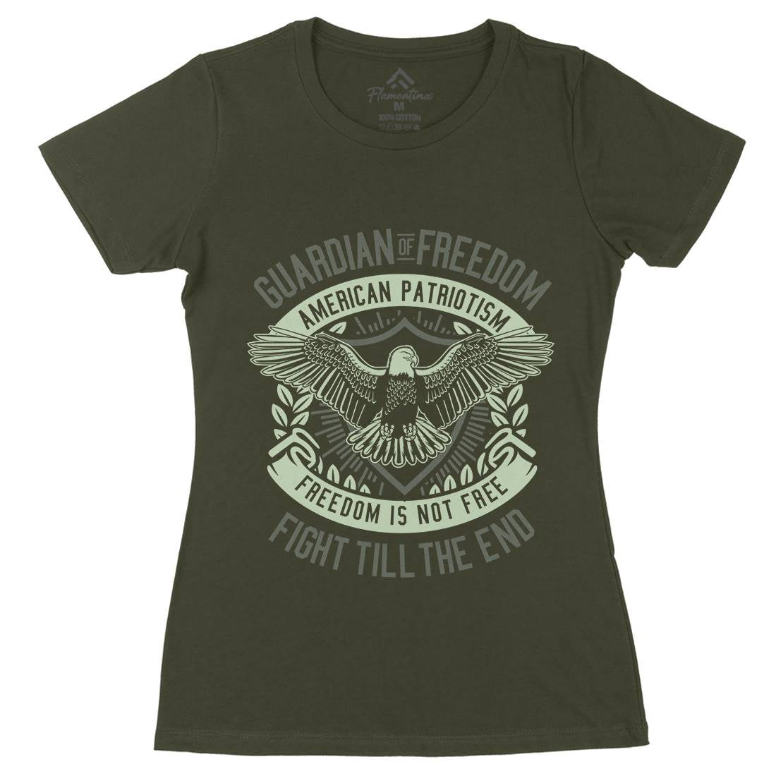 Guardian Of Freedom Womens Organic Crew Neck T-Shirt American D542