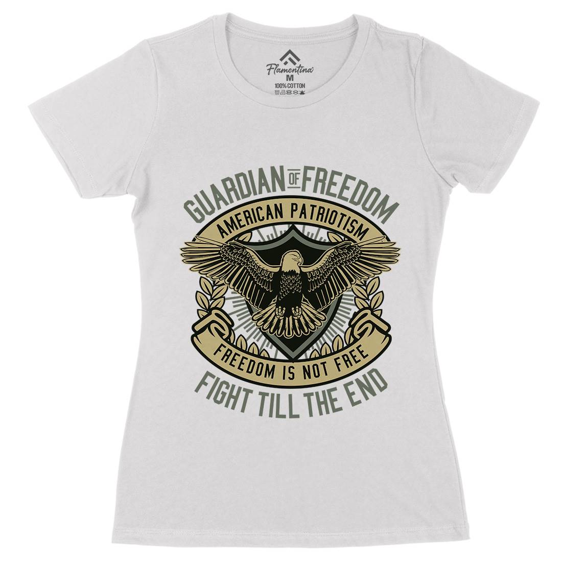 Guardian Of Freedom Womens Organic Crew Neck T-Shirt American D542