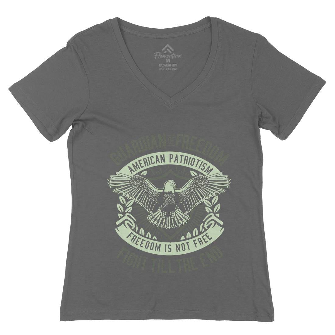 Guardian Of Freedom Womens Organic V-Neck T-Shirt American D542