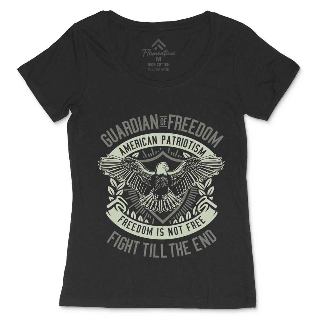 Guardian Of Freedom Womens Scoop Neck T-Shirt American D542