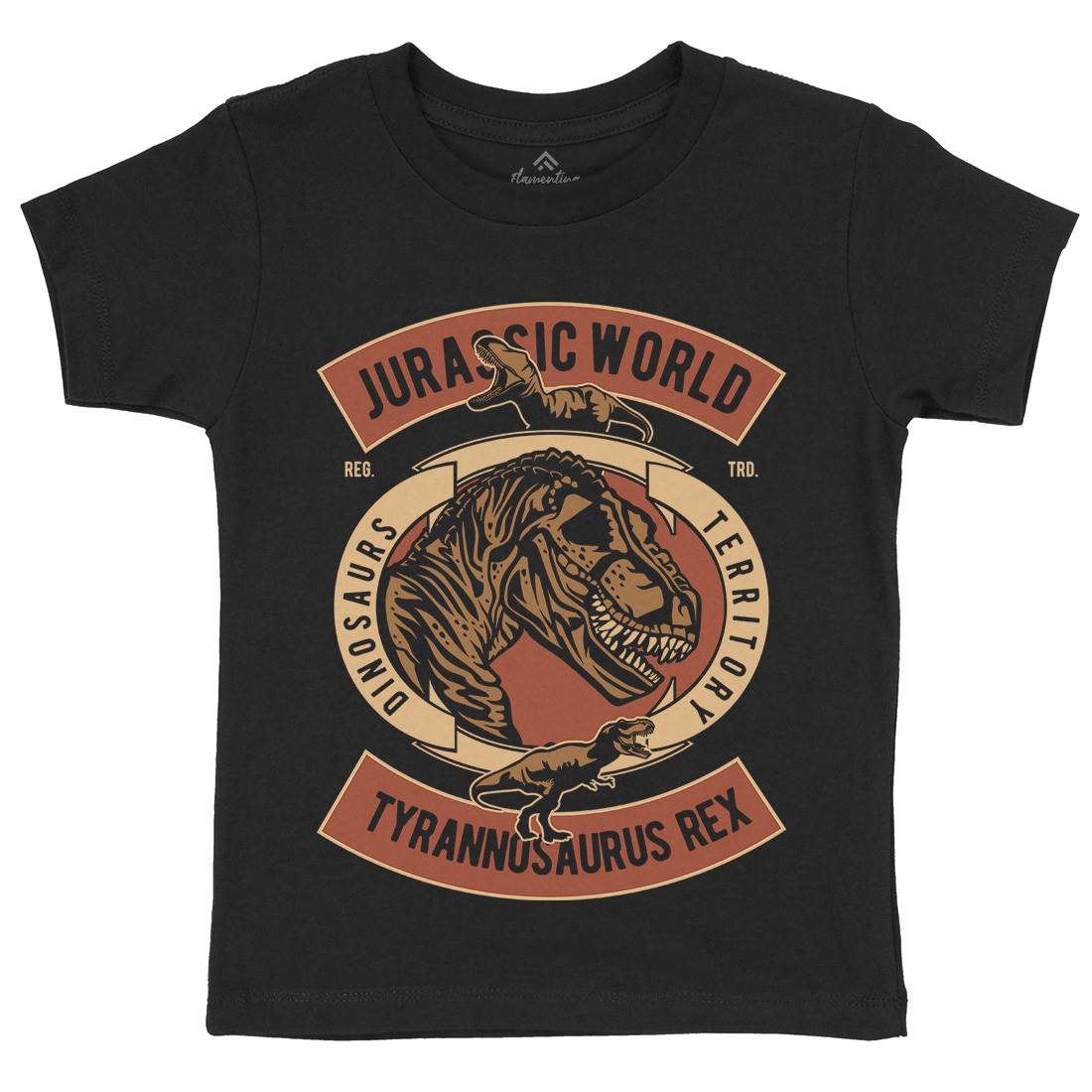 Dinosaurs World Kids Organic Crew Neck T-Shirt Animals D544