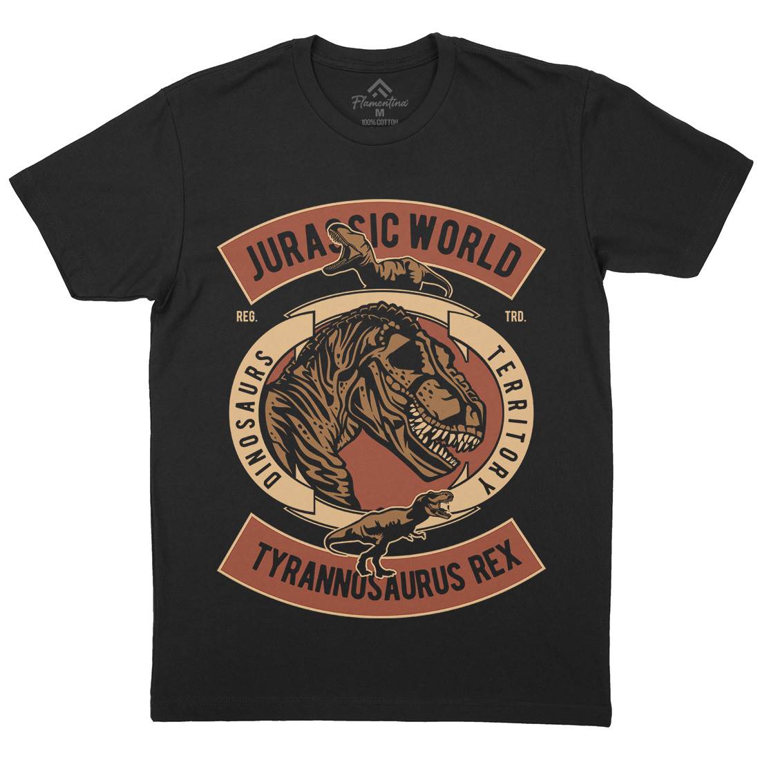 Dinosaurs World Mens Crew Neck T-Shirt Animals D544