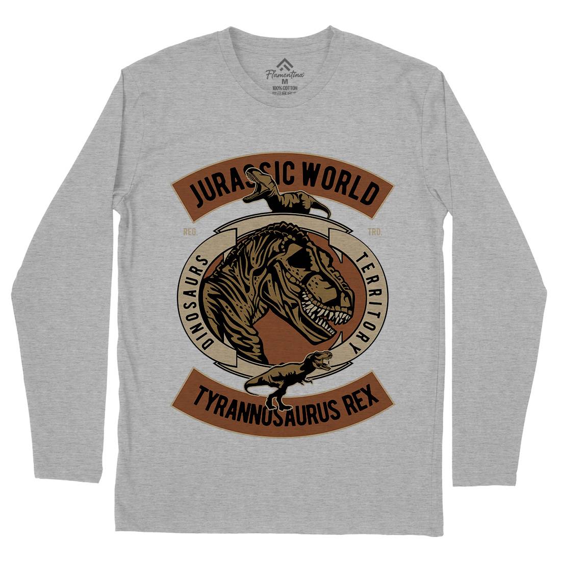 Dinosaurs World Mens Long Sleeve T-Shirt Animals D544