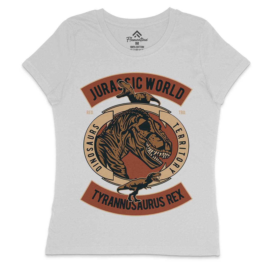 Dinosaurs World Womens Crew Neck T-Shirt Animals D544