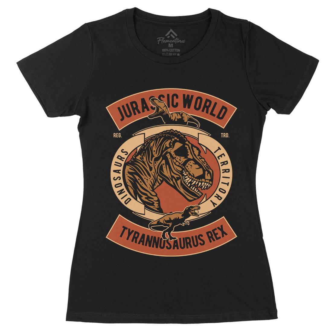Dinosaurs World Womens Organic Crew Neck T-Shirt Animals D544