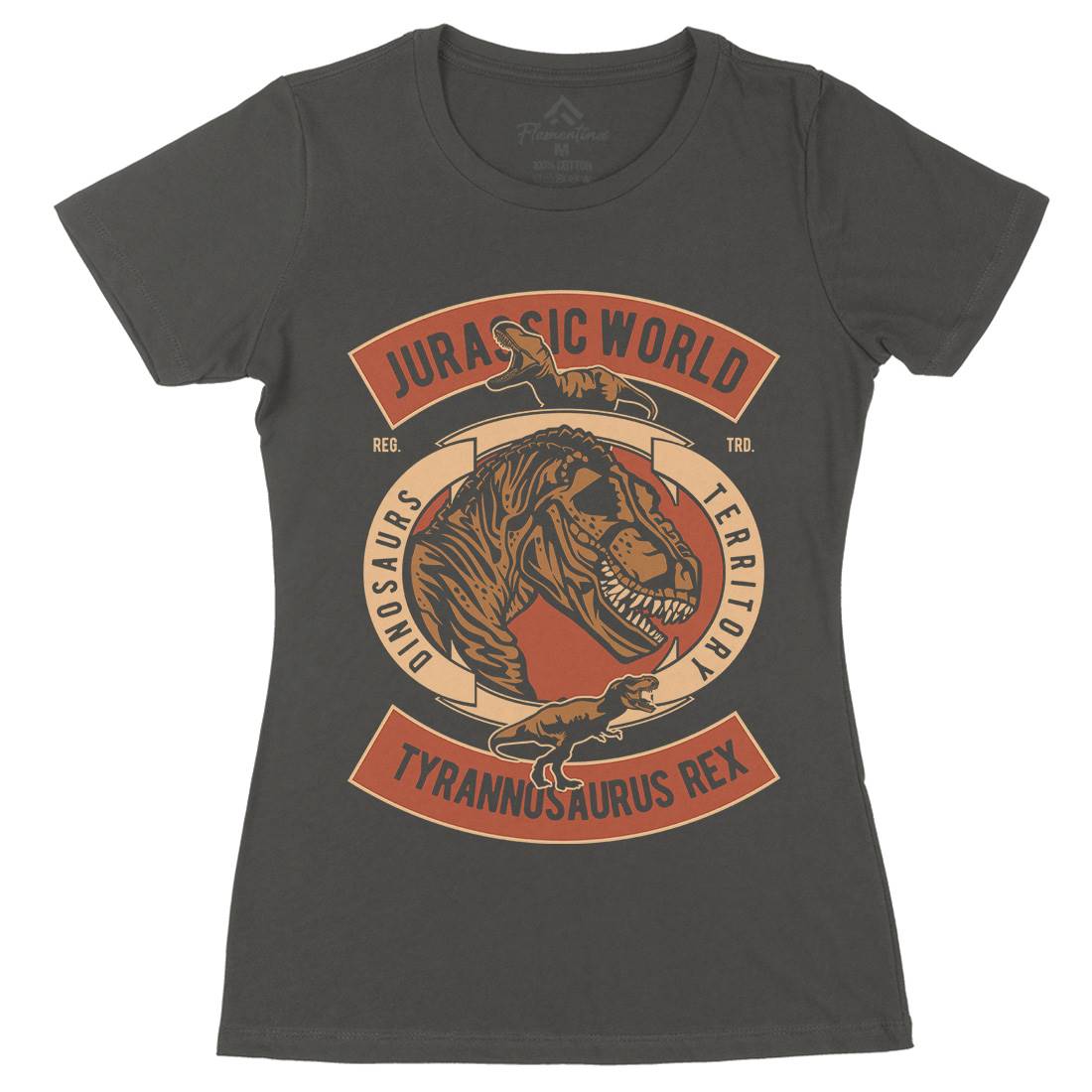 Dinosaurs World Womens Organic Crew Neck T-Shirt Animals D544