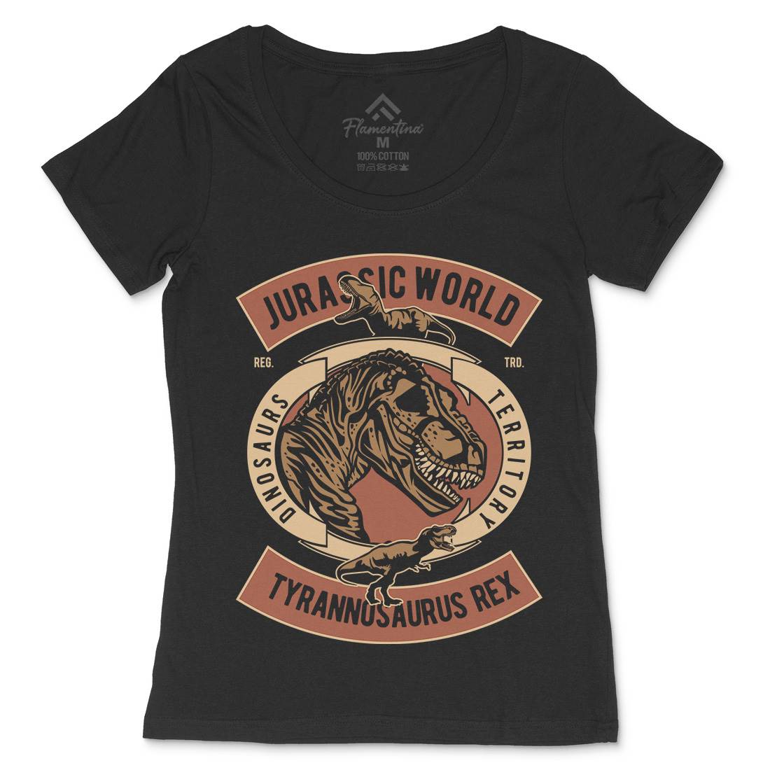 Dinosaurs World Womens Scoop Neck T-Shirt Animals D544