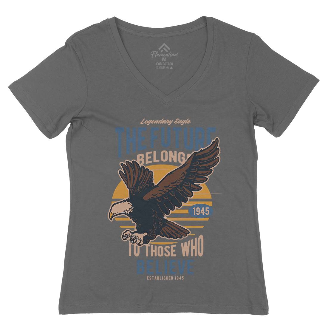 Legendary Eagle Womens Organic V-Neck T-Shirt Animals D545