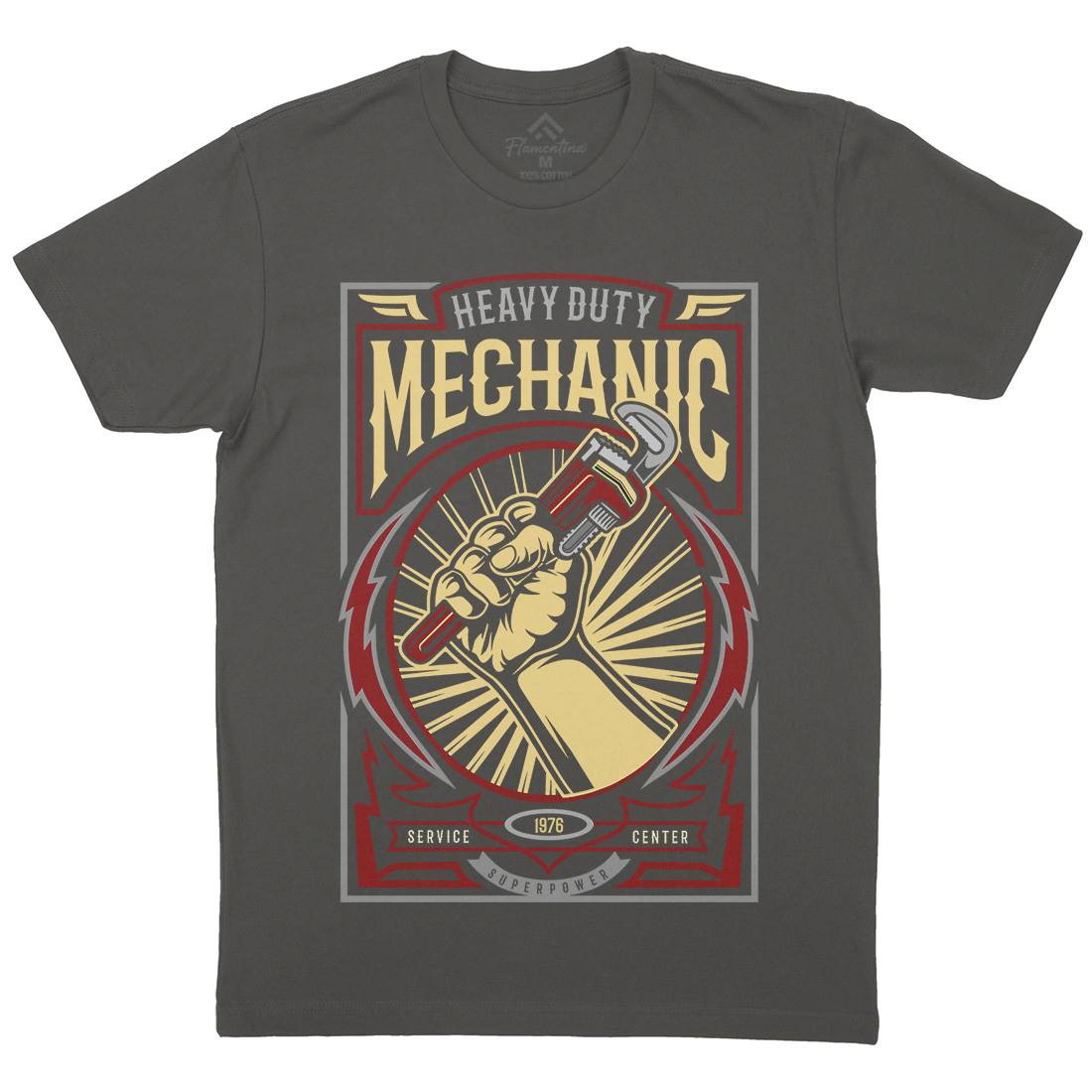 Mechanic Mens Organic Crew Neck T-Shirt Work D546
