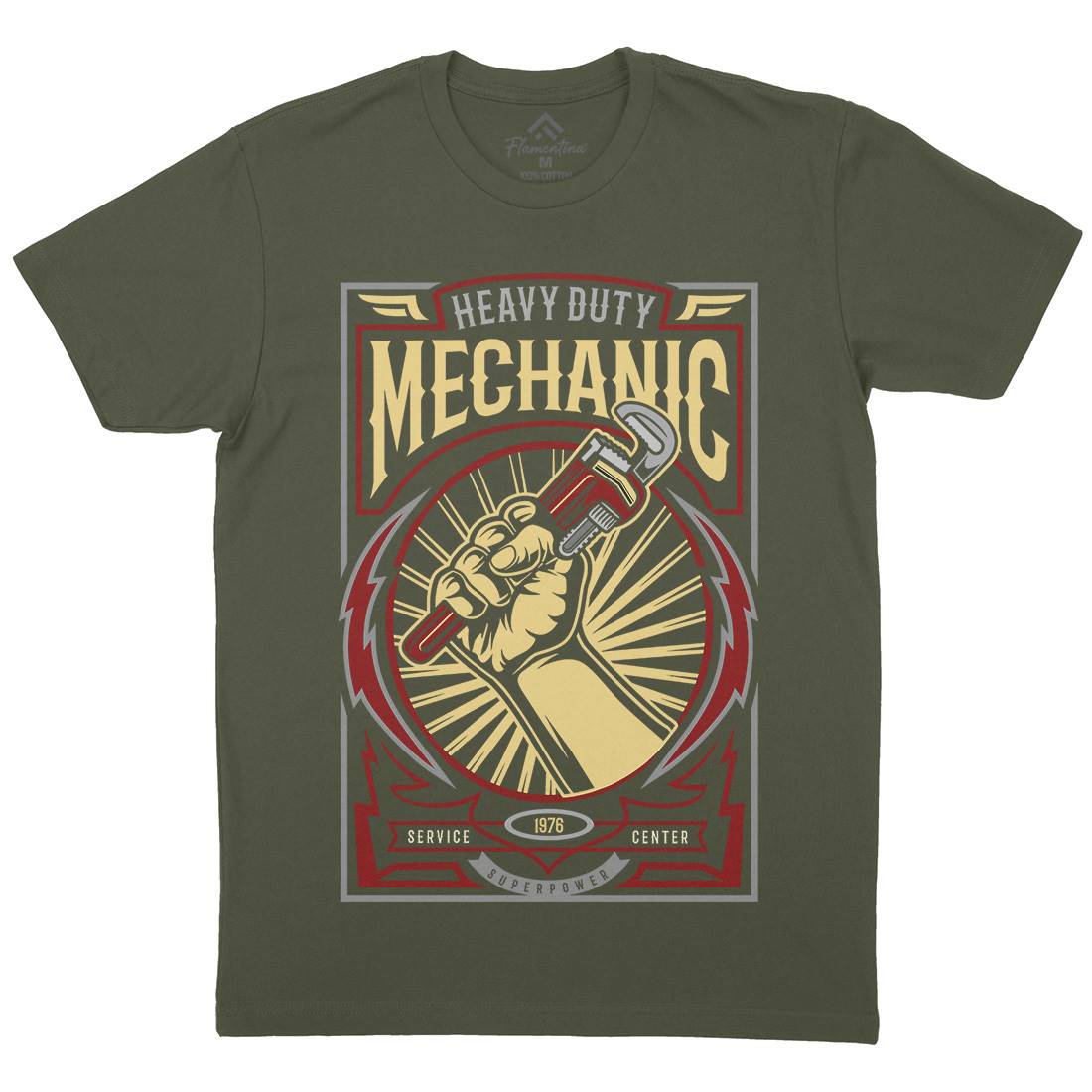 Mechanic Mens Crew Neck T-Shirt Work D546