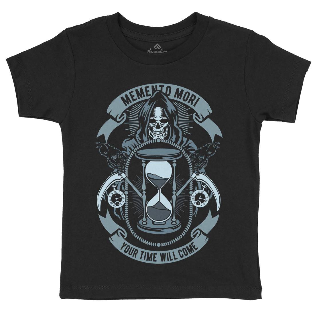 Memento Mori Kids Organic Crew Neck T-Shirt Horror D548