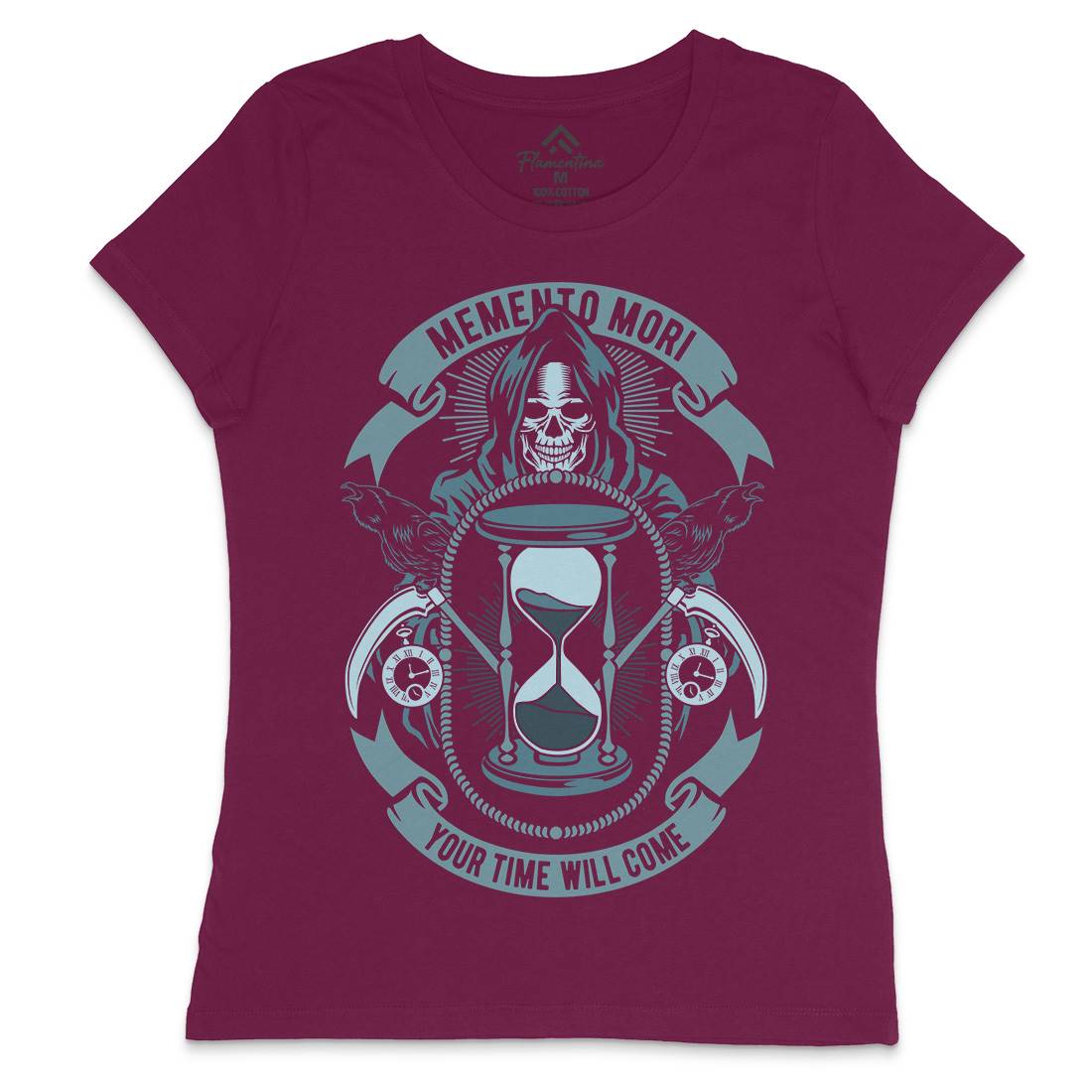 Memento Mori Womens Crew Neck T-Shirt Horror D548