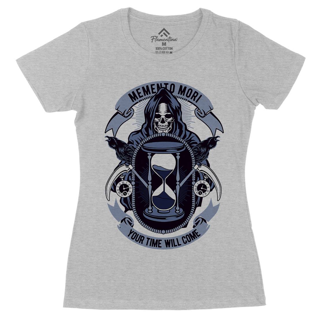 Memento Mori Womens Organic Crew Neck T-Shirt Horror D548