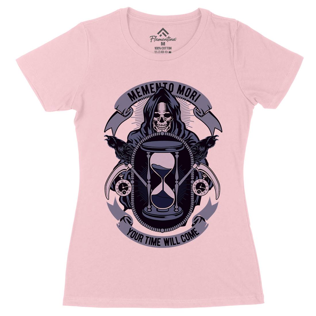 Memento Mori Womens Organic Crew Neck T-Shirt Horror D548