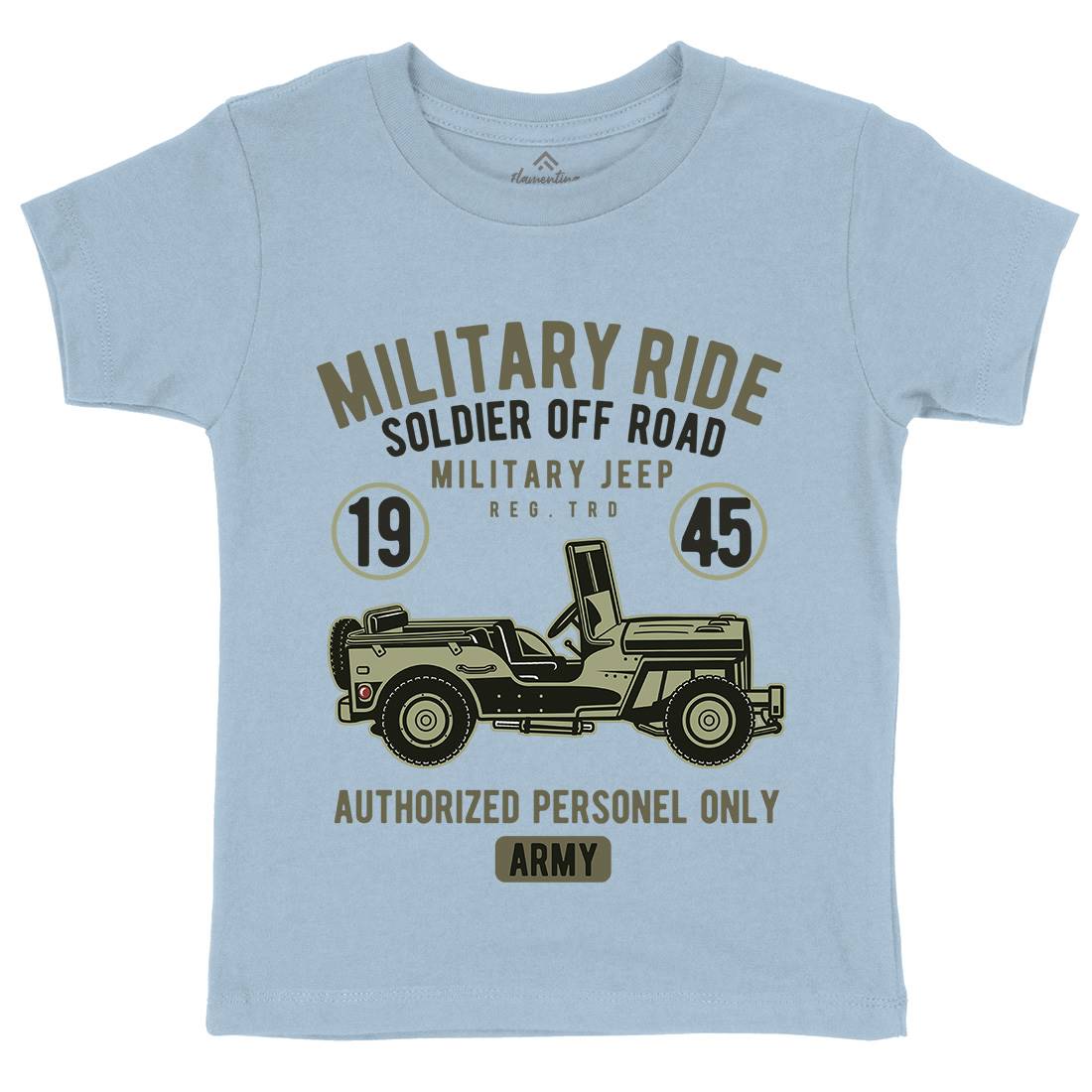 Military Ride Kids Crew Neck T-Shirt Army D549