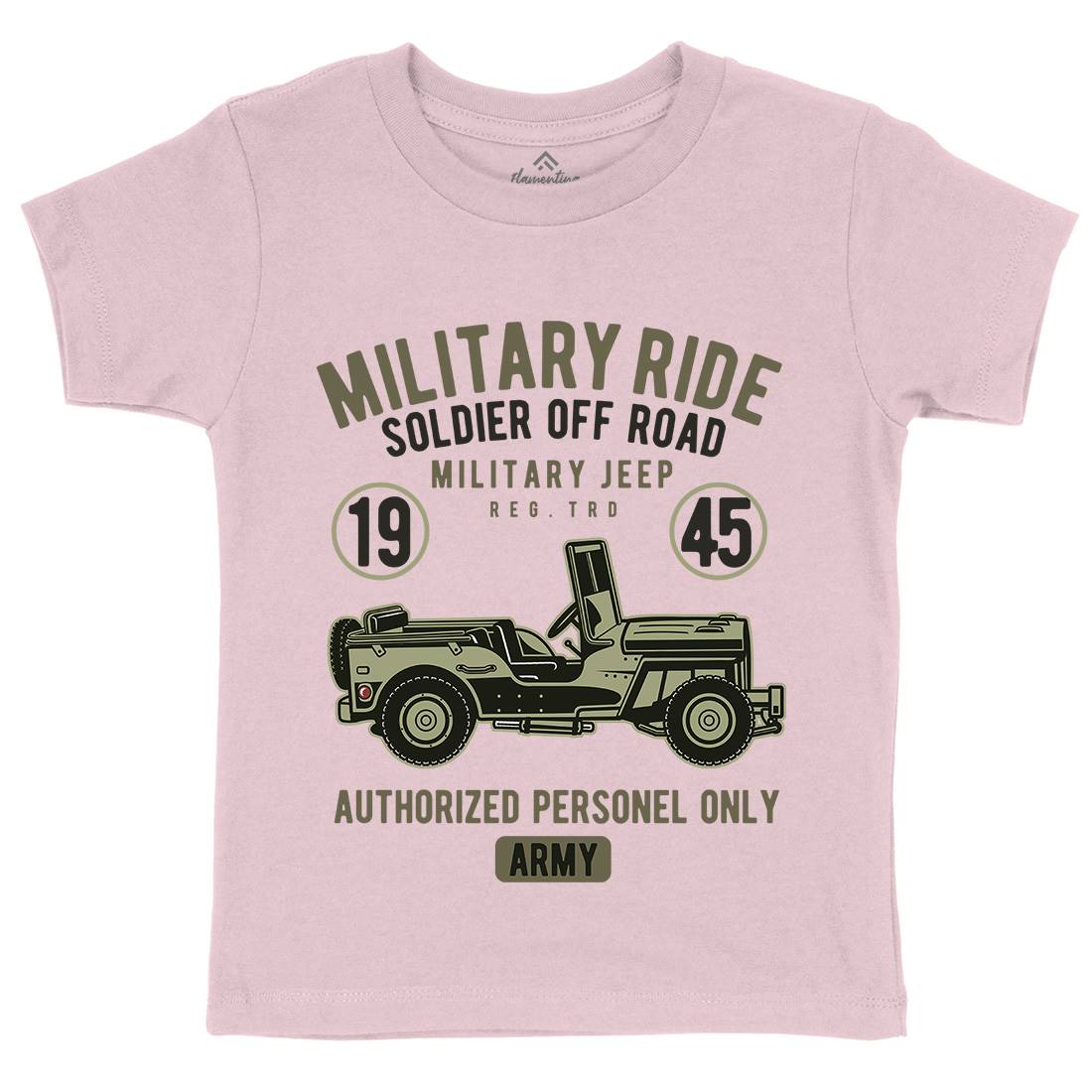 Military Ride Kids Crew Neck T-Shirt Army D549