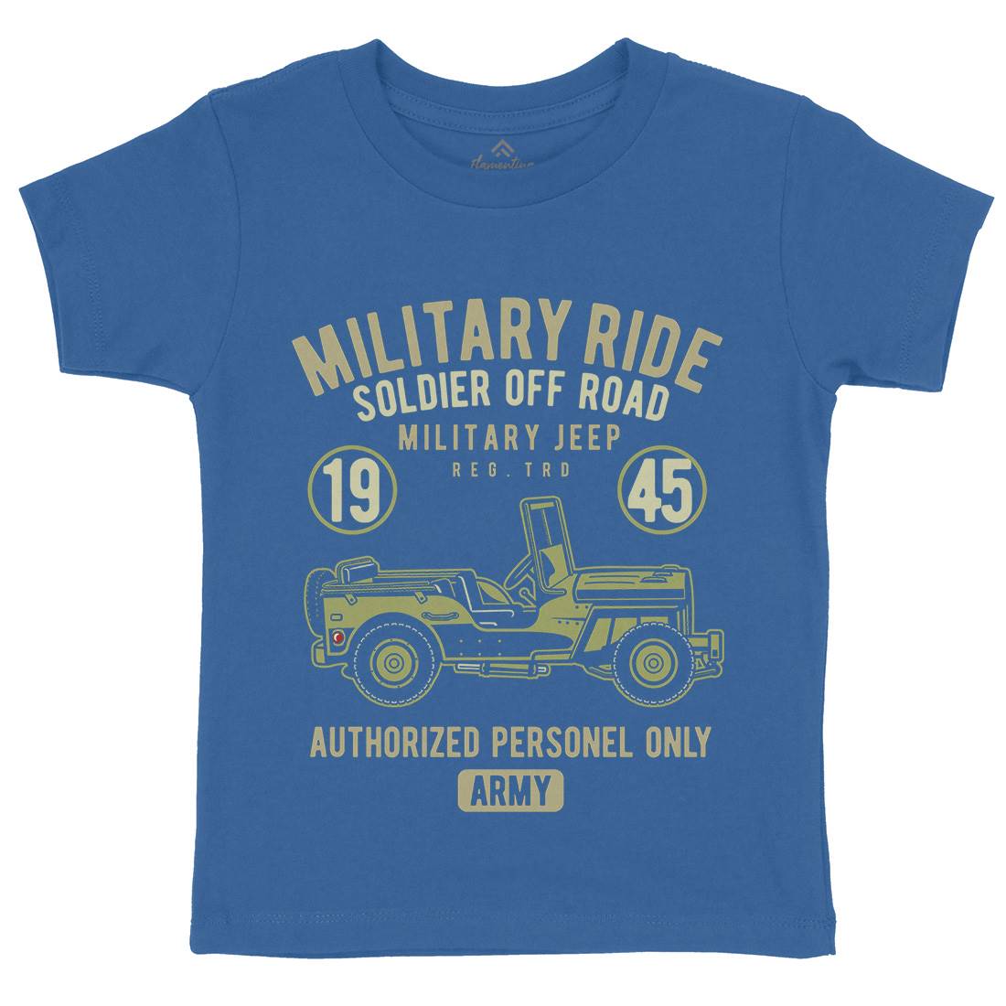 Military Ride Kids Organic Crew Neck T-Shirt Army D549