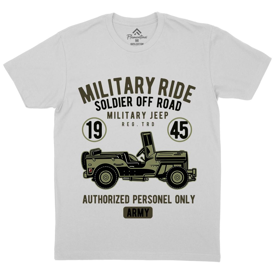 Military Ride Mens Crew Neck T-Shirt Army D549