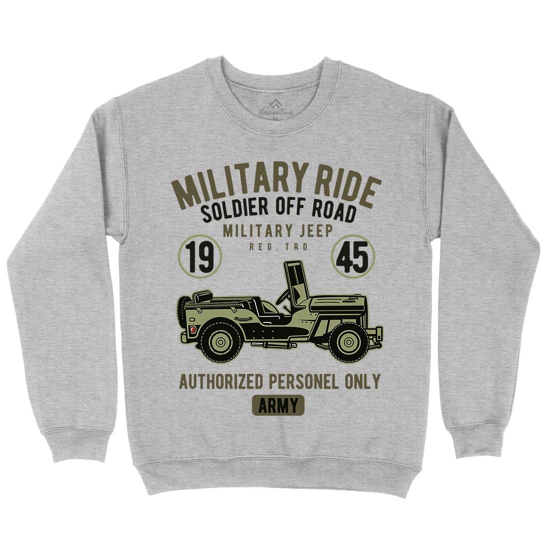 Military Ride Mens Crew Neck Sweatshirt Army D549