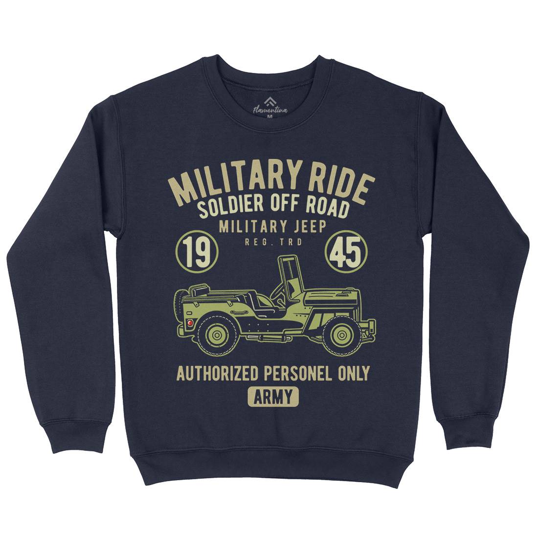 Military Ride Mens Crew Neck Sweatshirt Army D549
