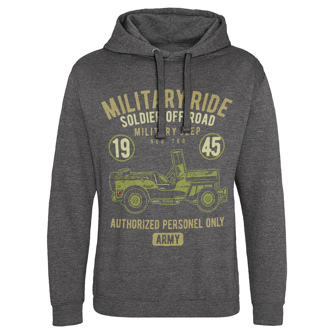 Military Ride Mens Hoodie Without Pocket Army D549