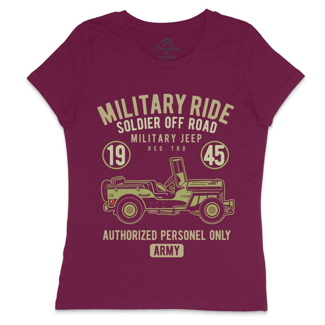 Military Ride Womens Crew Neck T-Shirt Army D549