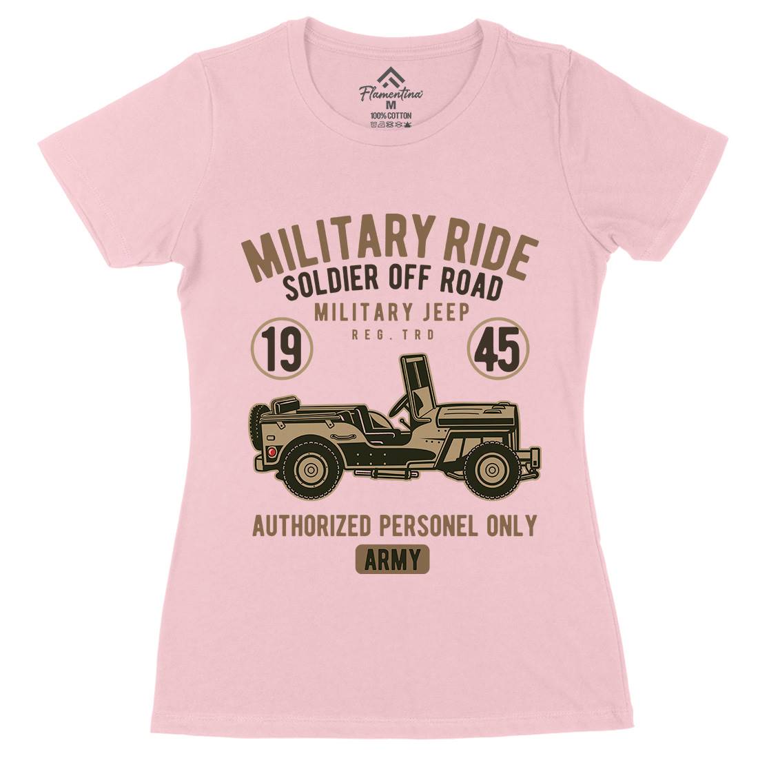 Military Ride Womens Organic Crew Neck T-Shirt Army D549