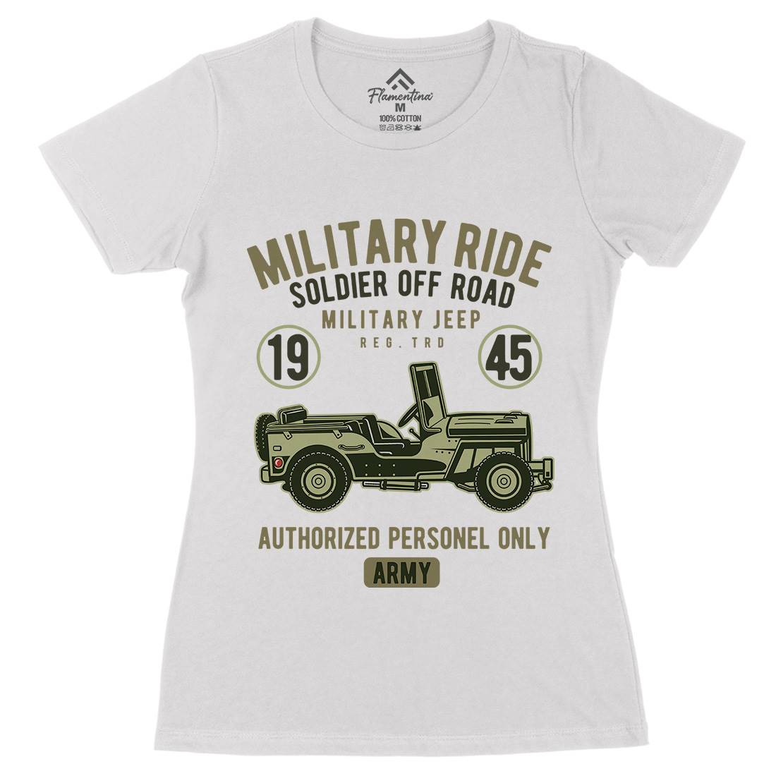 Military Ride Womens Organic Crew Neck T-Shirt Army D549