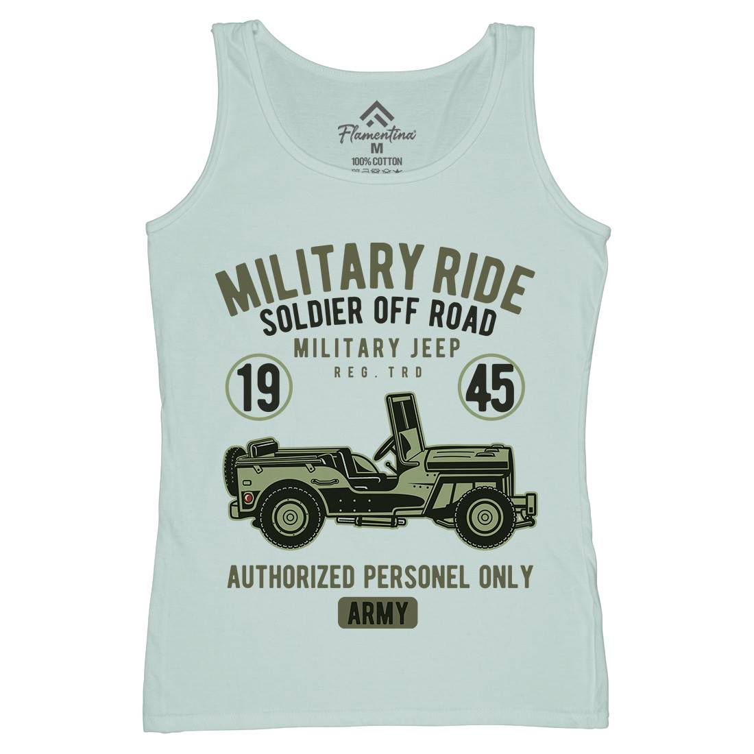 Military Ride Womens Organic Tank Top Vest Army D549