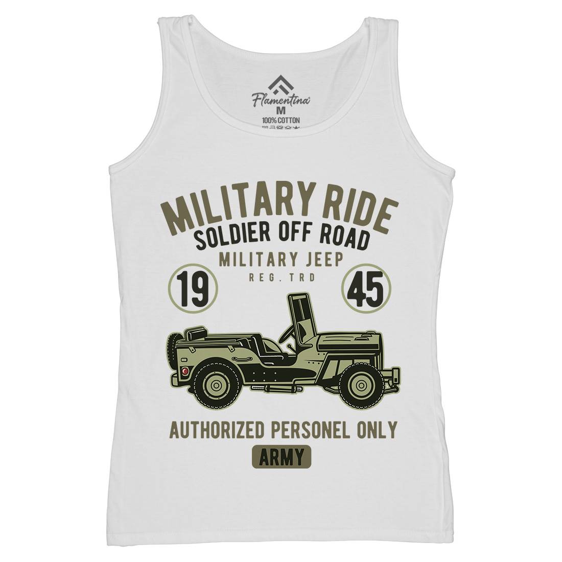 Military Ride Womens Organic Tank Top Vest Army D549