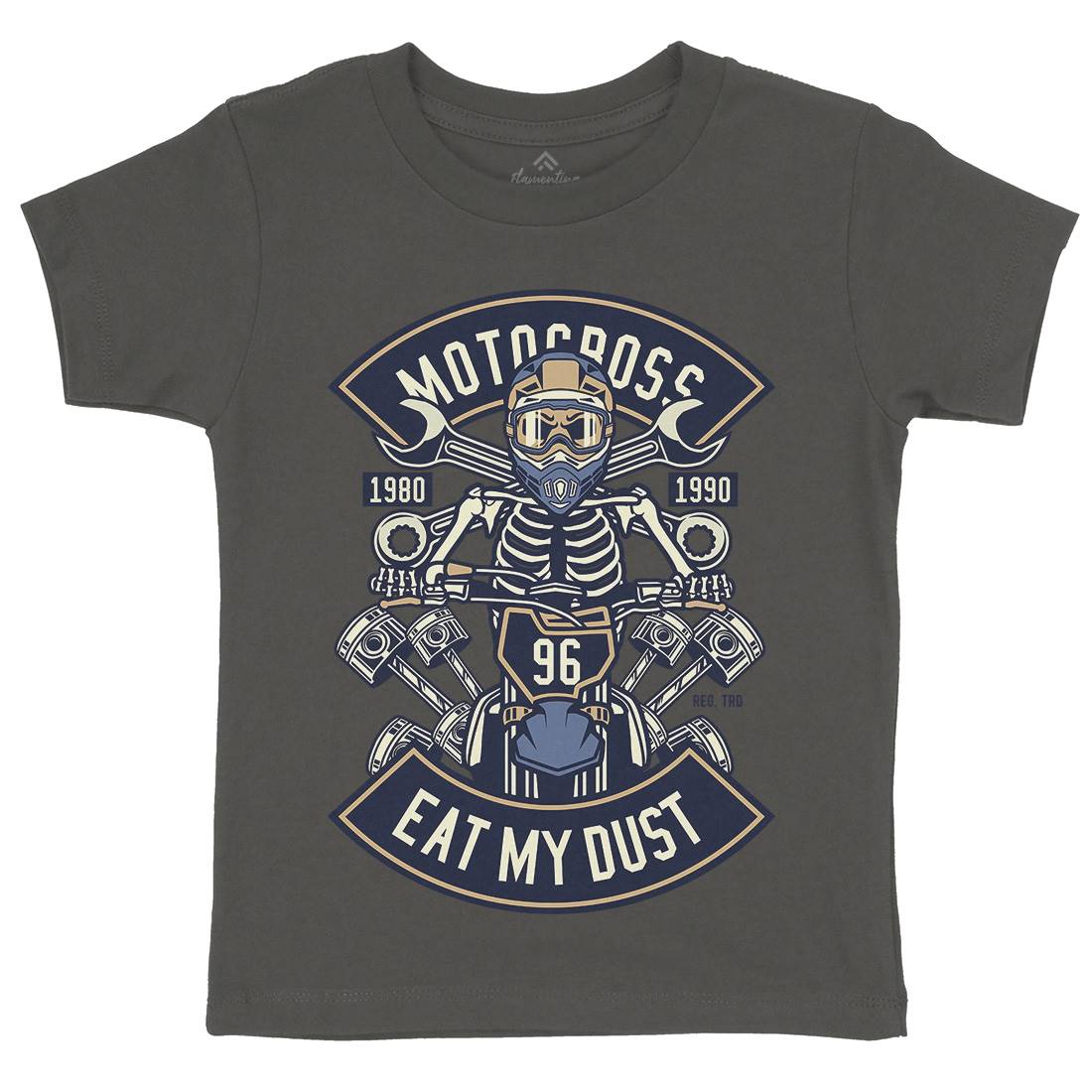 Motocross Eat My Dust Kids Organic Crew Neck T-Shirt Motorcycles D550
