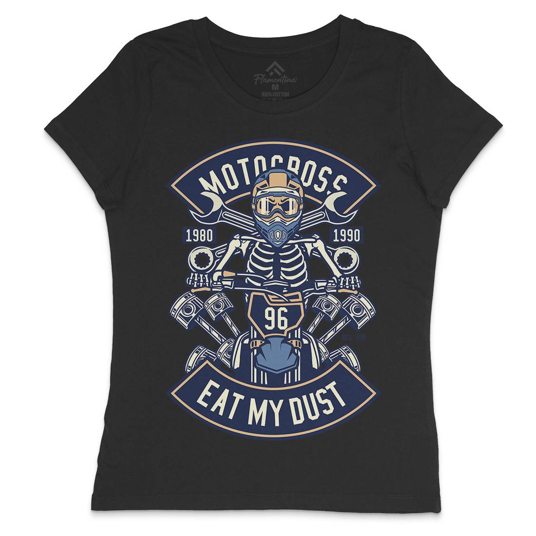 Motocross Eat My Dust Womens Crew Neck T-Shirt Motorcycles D550
